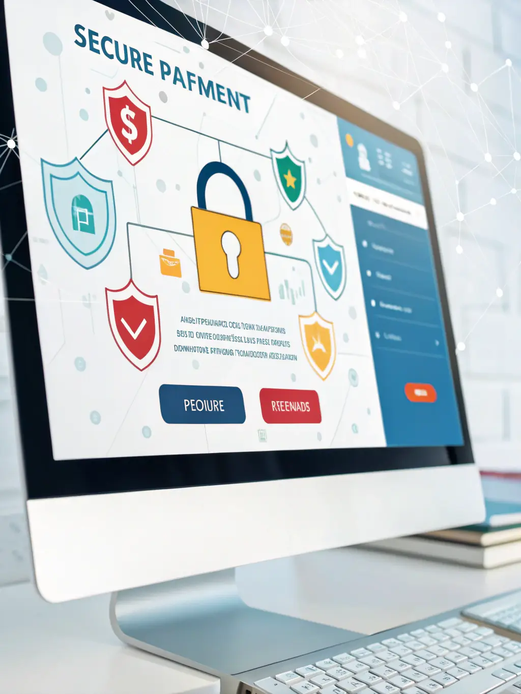 A secure online payment gateway interface on a laptop, emphasizing the security and ease of use of Payqistix's payment solutions.